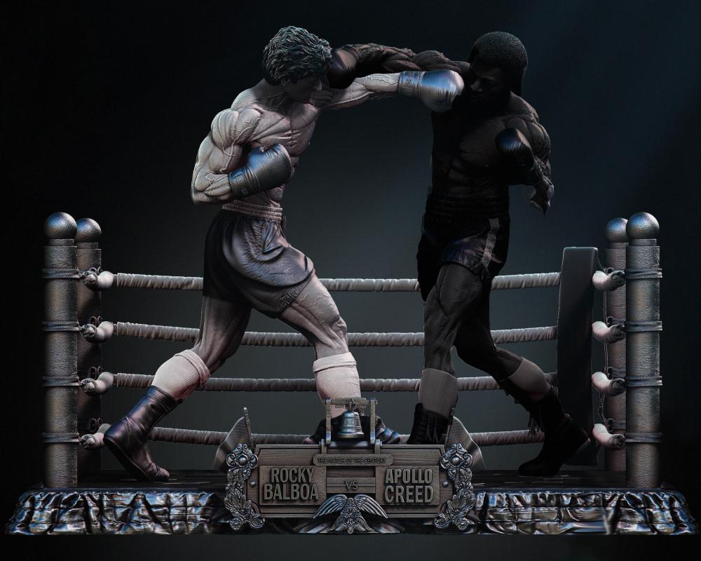 拳皇洛奇 洛奇决战阿波罗 洛奇和地台3D打印模型
