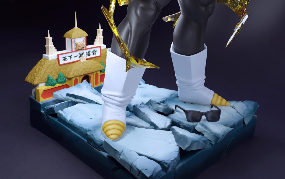 七龙珠Z 悟饭 超級賽亞超人 双头雕版3D打印模型