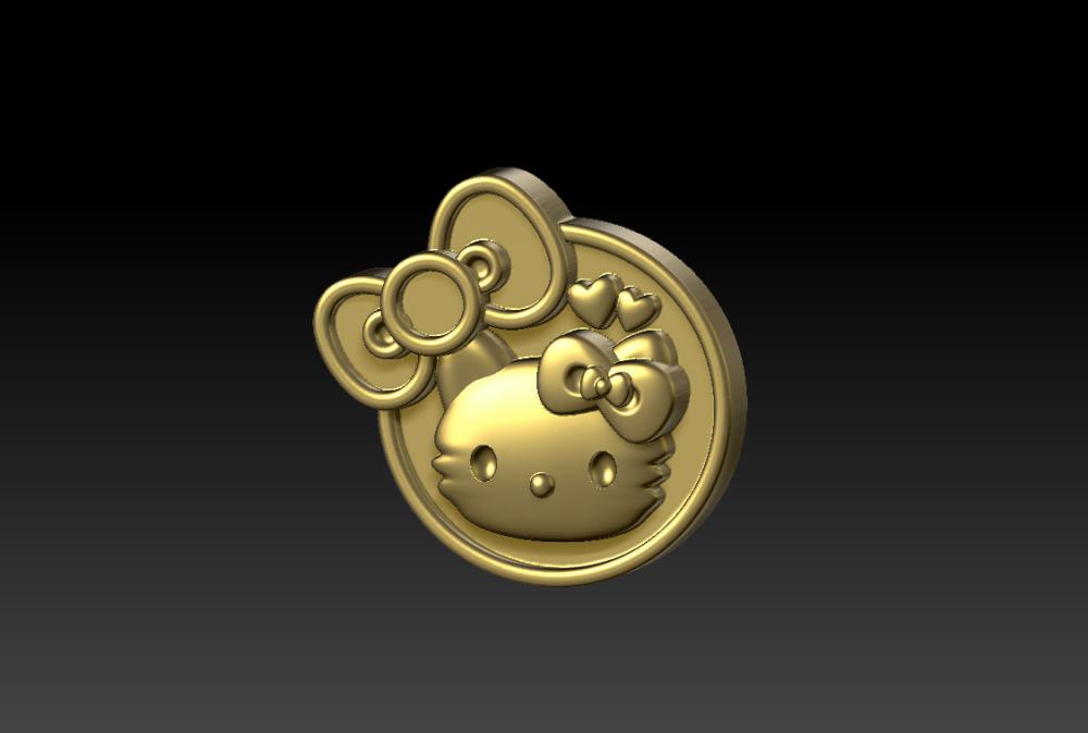 Hello Kitty 凯蒂猫吊坠3D打印模型