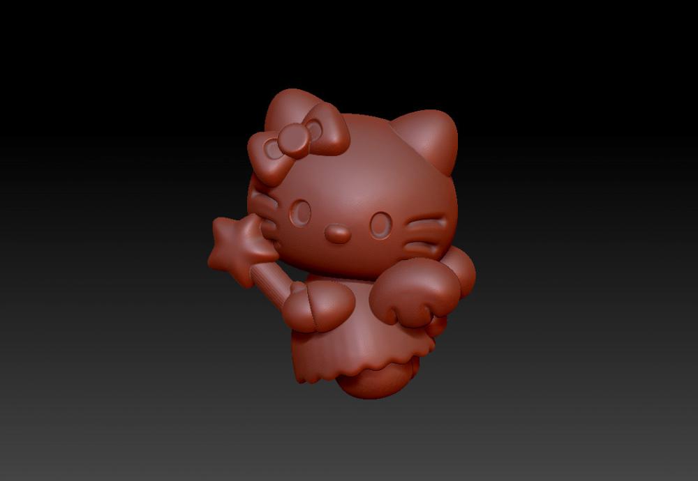 Hello Kitty 凯蒂猫天使吊墜3D打印模型