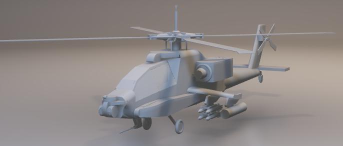 阿帕奇直升机3D打印模型