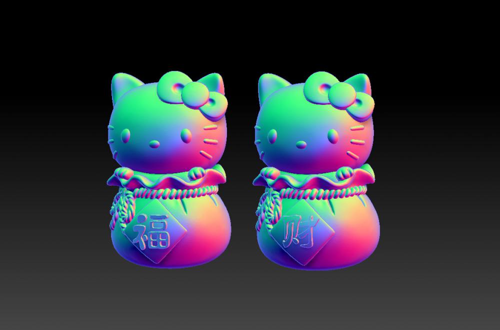 凯蒂猫(KITTY)招福招财-吊坠-摆件3D打印模型