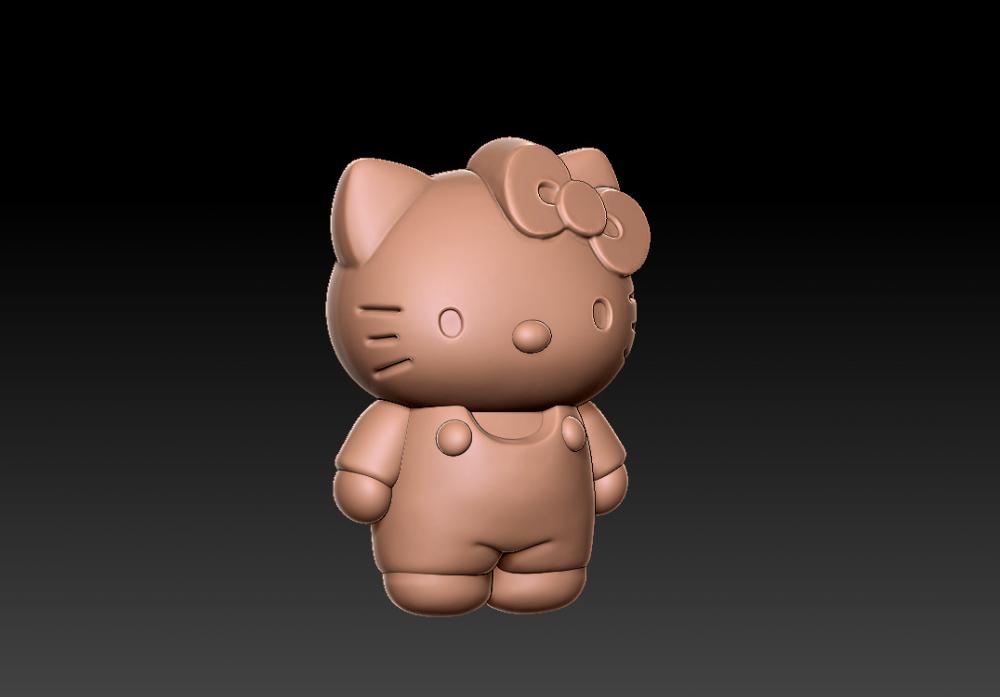 站立凯蒂猫吊坠(KITTY)3D打印模型