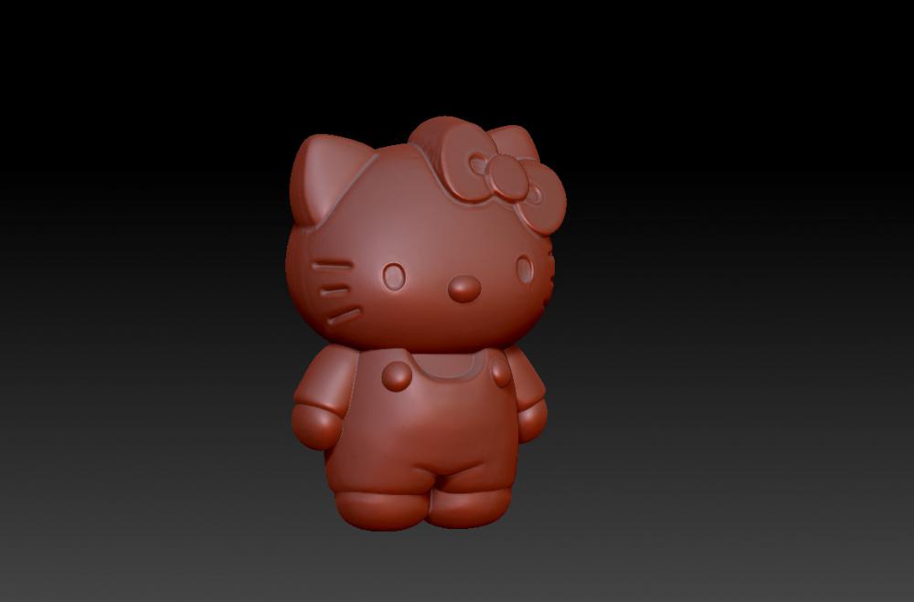 站立凯蒂猫吊坠(KITTY)3D打印模型