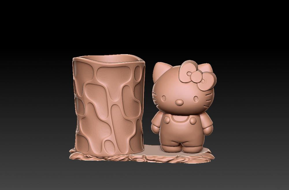 凯蒂猫笔筒15-23D打印模型