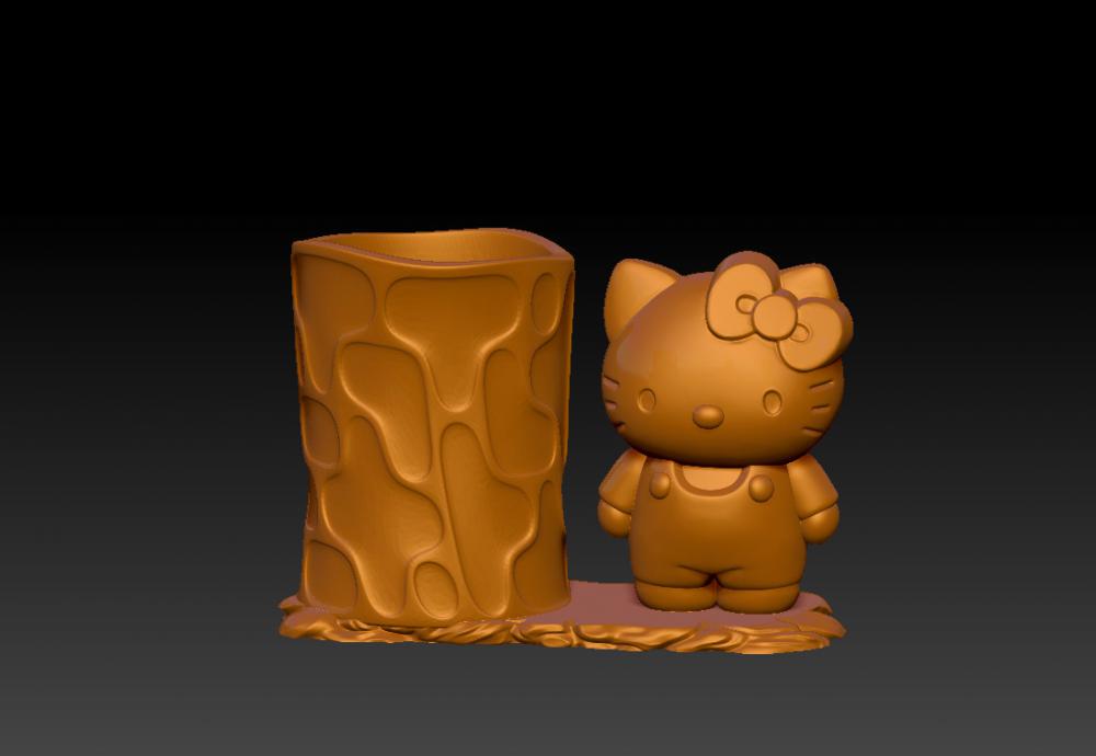 凯蒂猫笔筒15-23D打印模型
