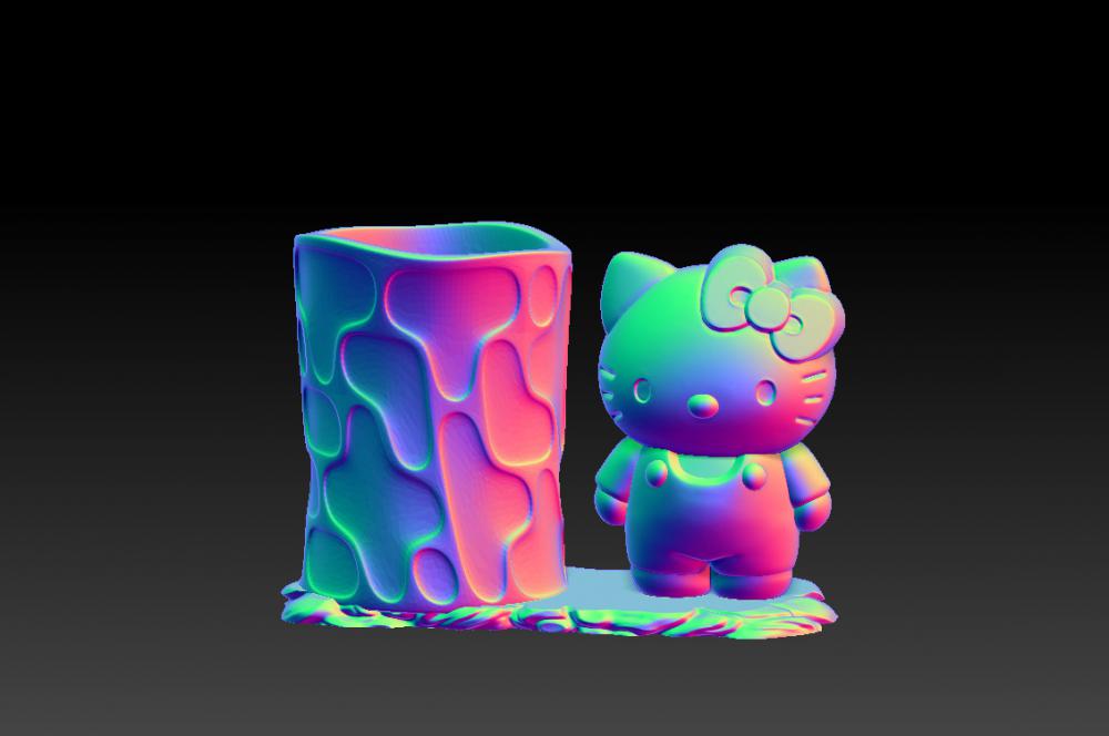 凯蒂猫笔筒15-23D打印模型