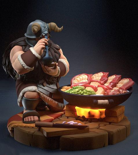 迷宫饭 伊兹甘达.先西 煮饭版+手制座3D打印模型