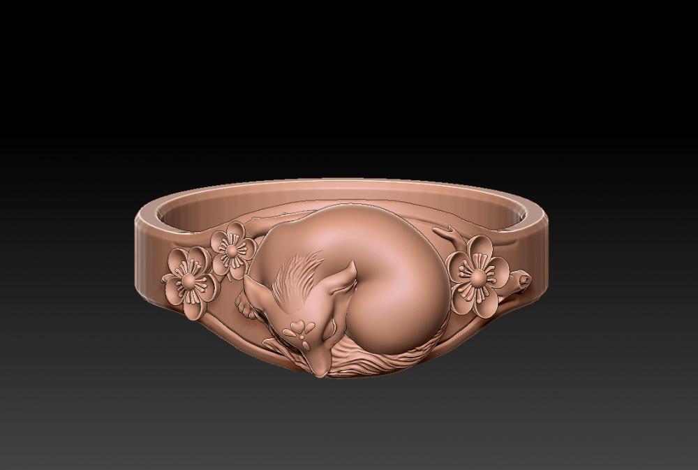 狐狸戒指3D打印模型