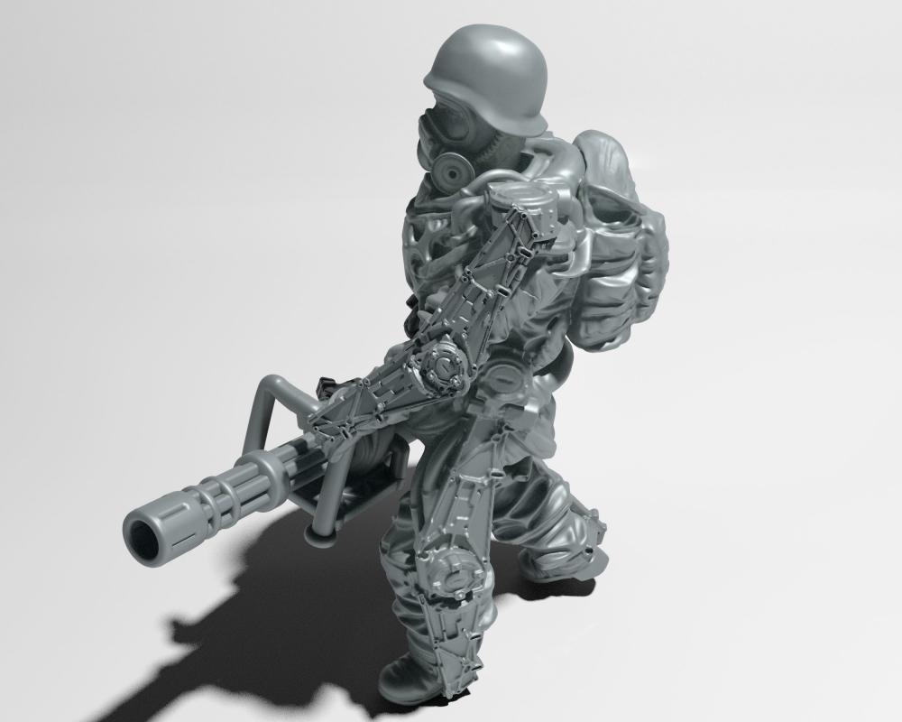 重机枪战士3D打印模型