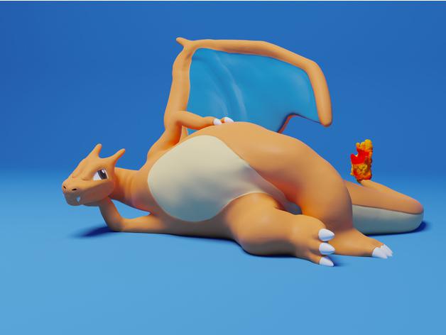 喷火龙-睡姿-神奇宝贝3D打印模型