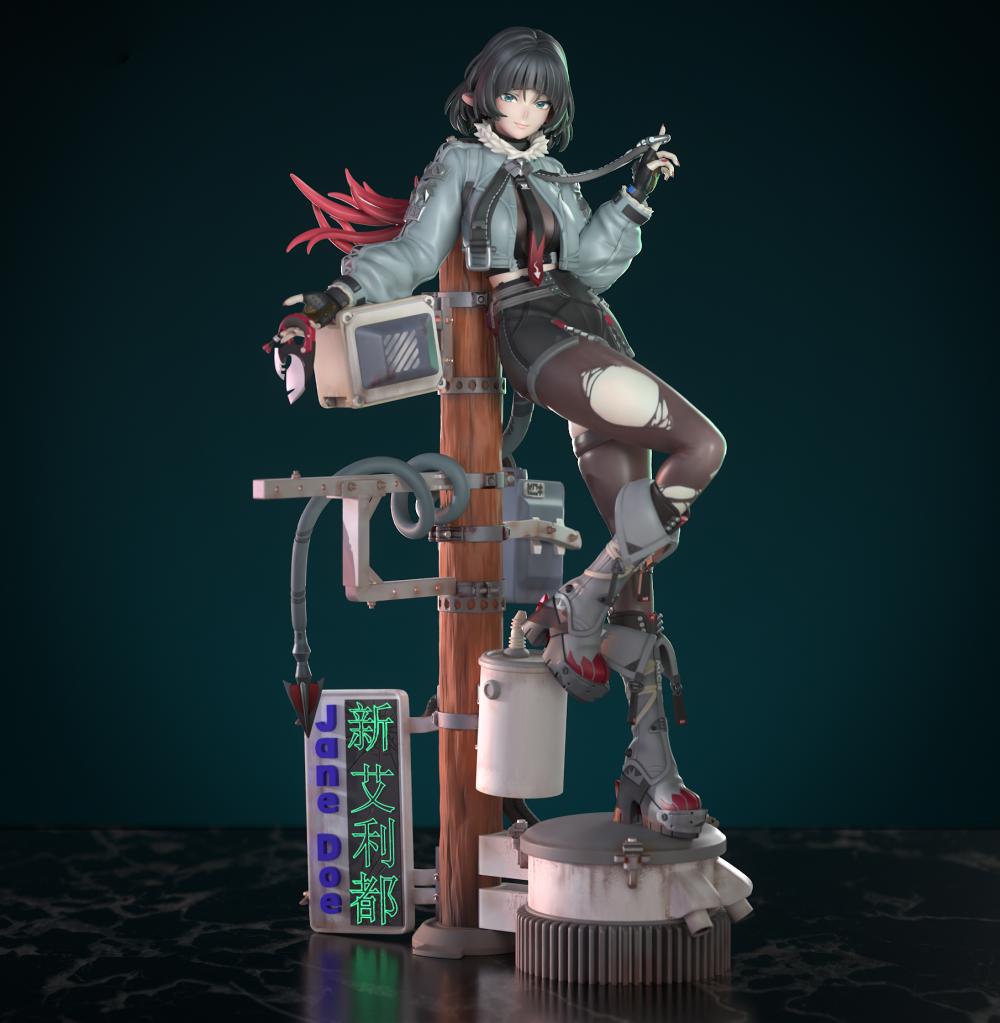 绝区零 简.杜 灯柱版3D打印模型