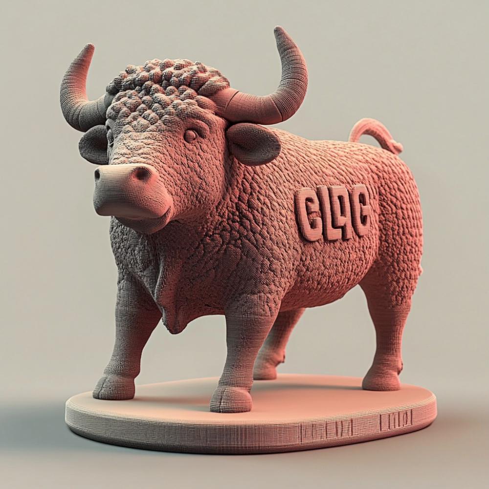 可爱小牛3D打印模型