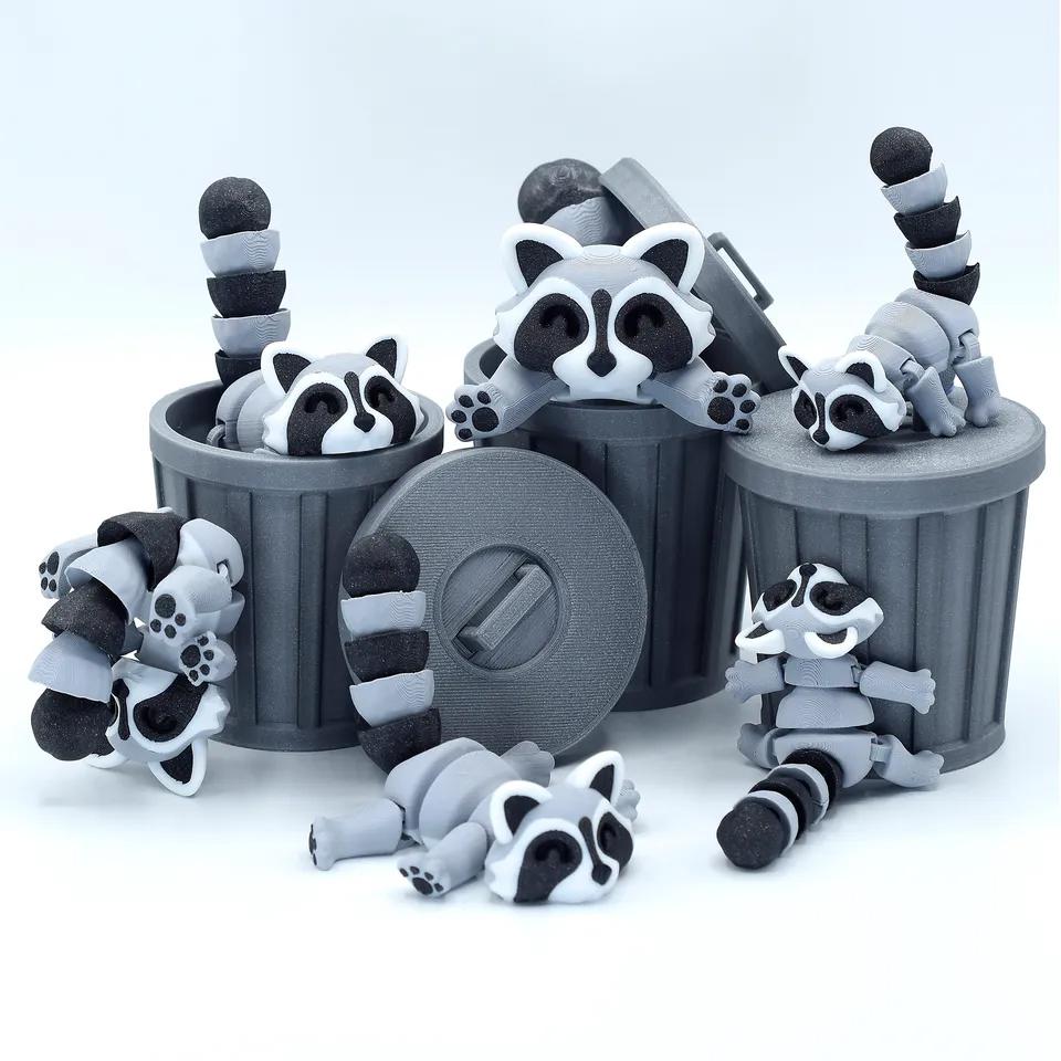 小浣熊和垃圾箱3D打印模型