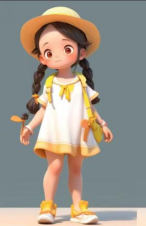 卡通可爱小女孩3D打印模型