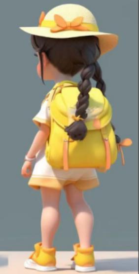 卡通可爱小女孩3D打印模型