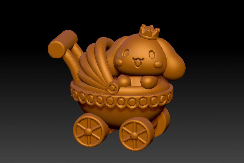 玉桂狗婴儿车3D打印模型