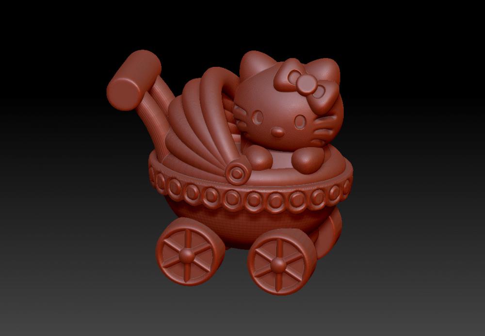 凱蒂猫 kITTY婴儿车3D打印模型