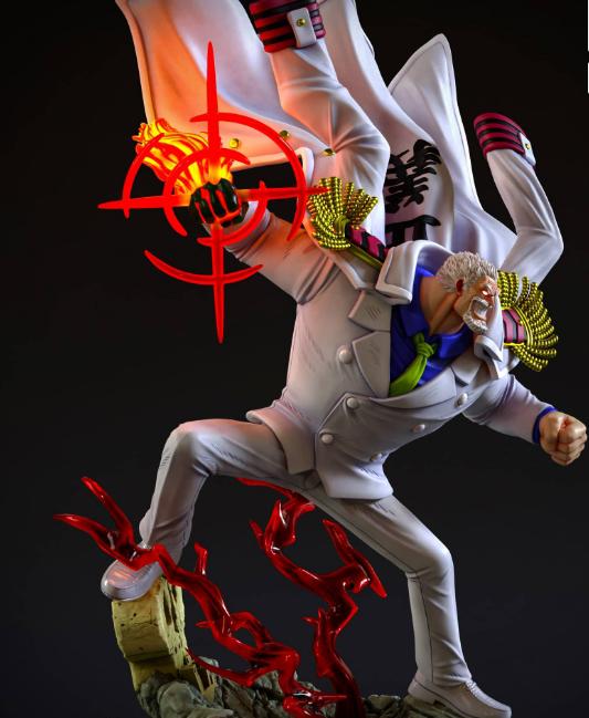 海贼王：蒙奇D卡普 海军英雄 弓步 挥拳3D打印模型