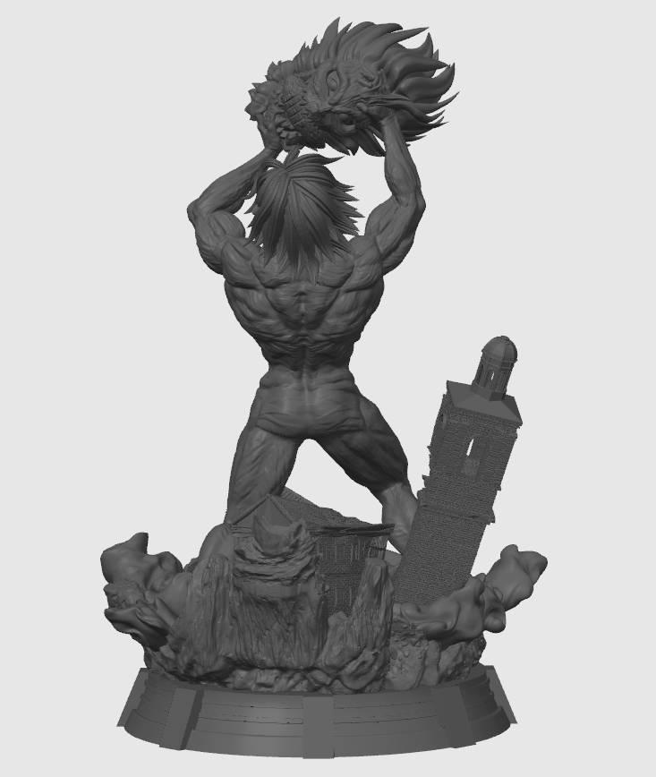 进击的巨人 艾伦与颚之巨人3D打印模型