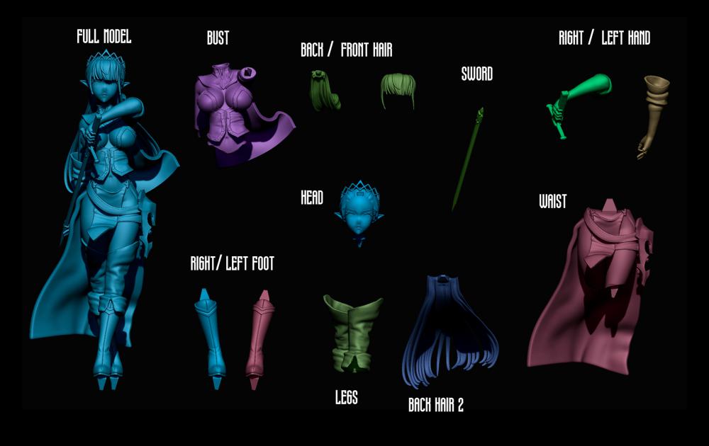 精灵女剑士Seras3D打印模型