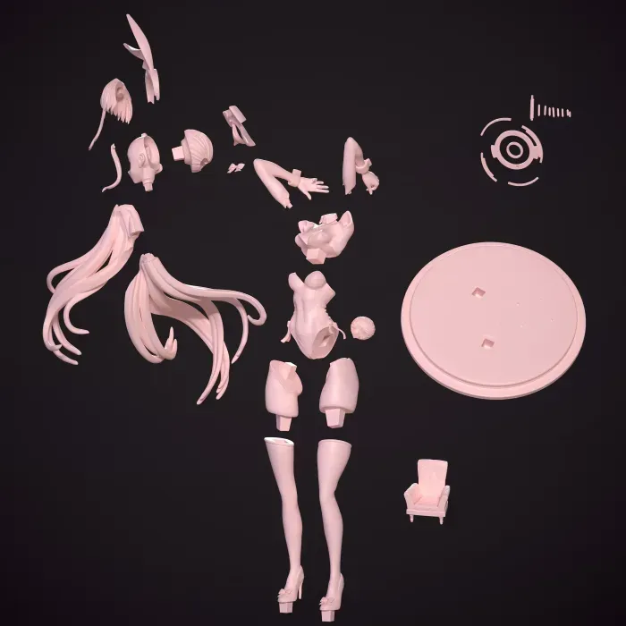 蔚蓝档案 飞鸟马时(兔女郎)3D打印模型