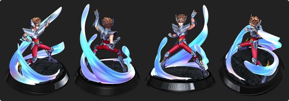 圣斗士星矢：五小强 星矢 经典姿势3D打印模型