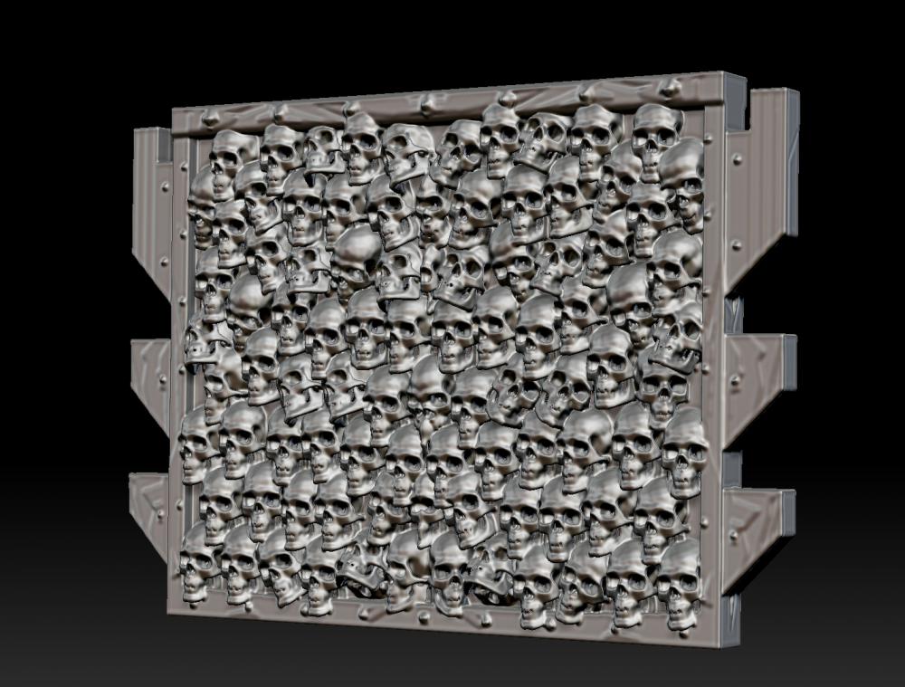 骷髅墙3D打印模型