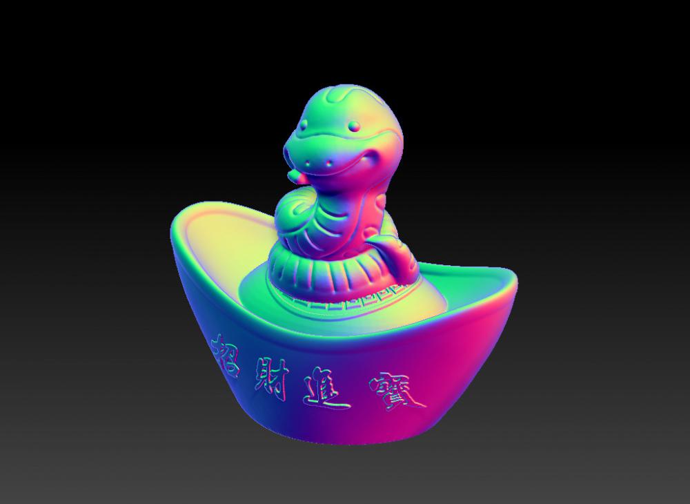 十二生肖蛇年金元宝 53D打印模型