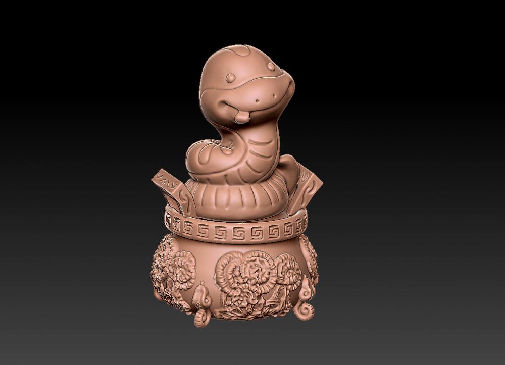 蛇年吉祥招财摆件 33D打印模型