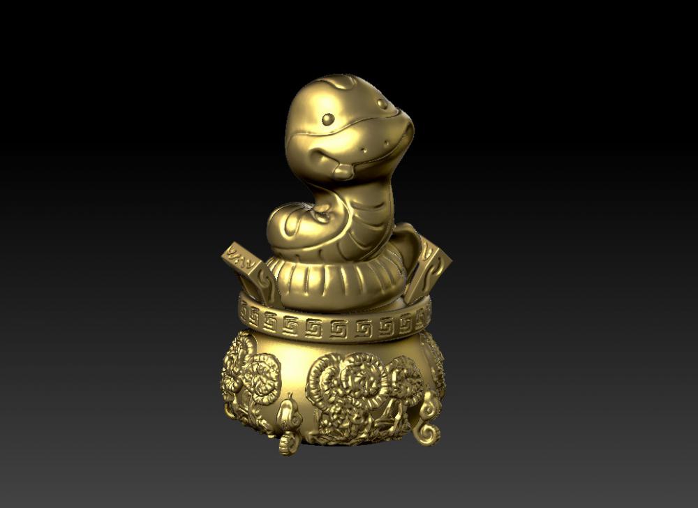 蛇年吉祥招财摆件 33D打印模型