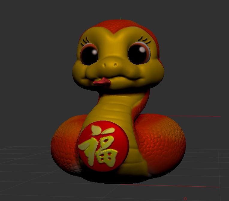 蛇年1-摆件3D打印模型