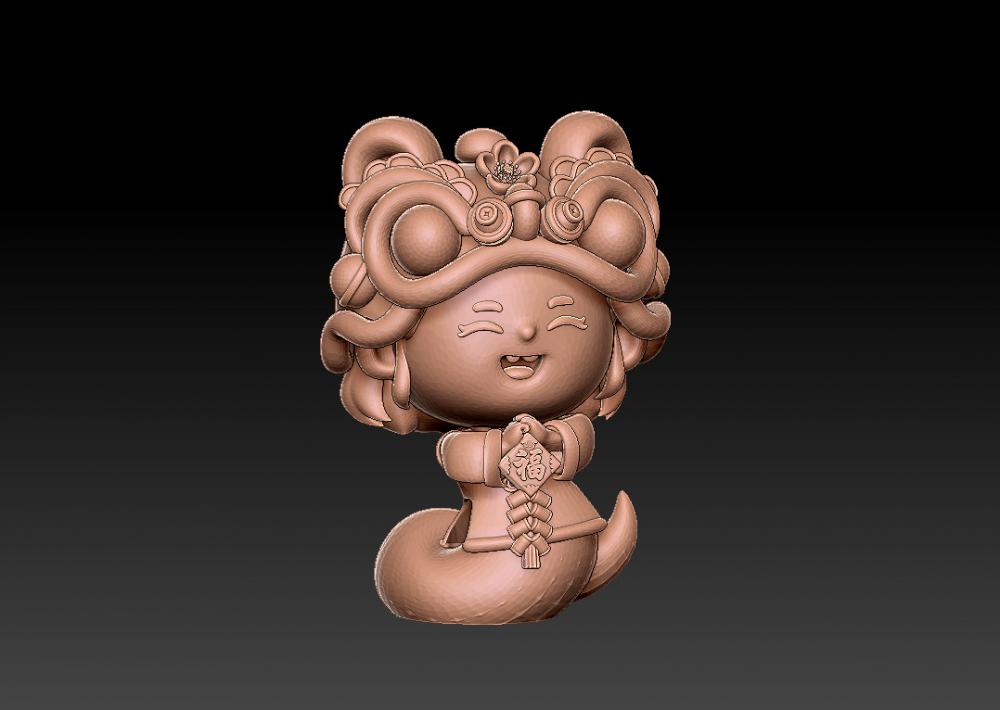 蛇年大吉-福到摆件3D打印模型