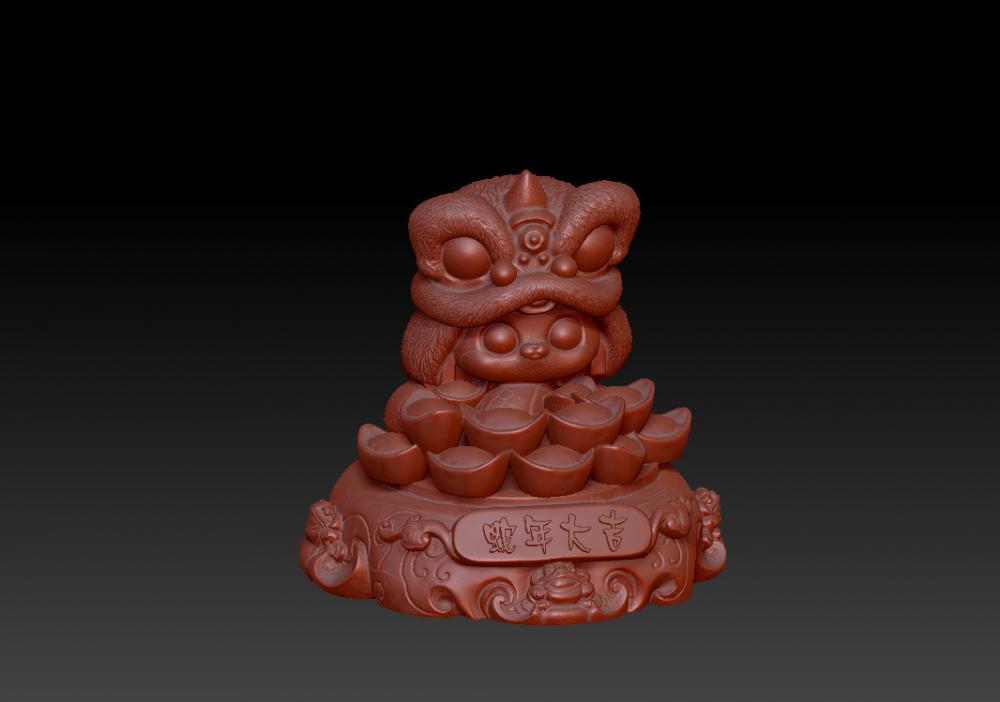 蛇年大吉-聚财摆件 53D打印模型