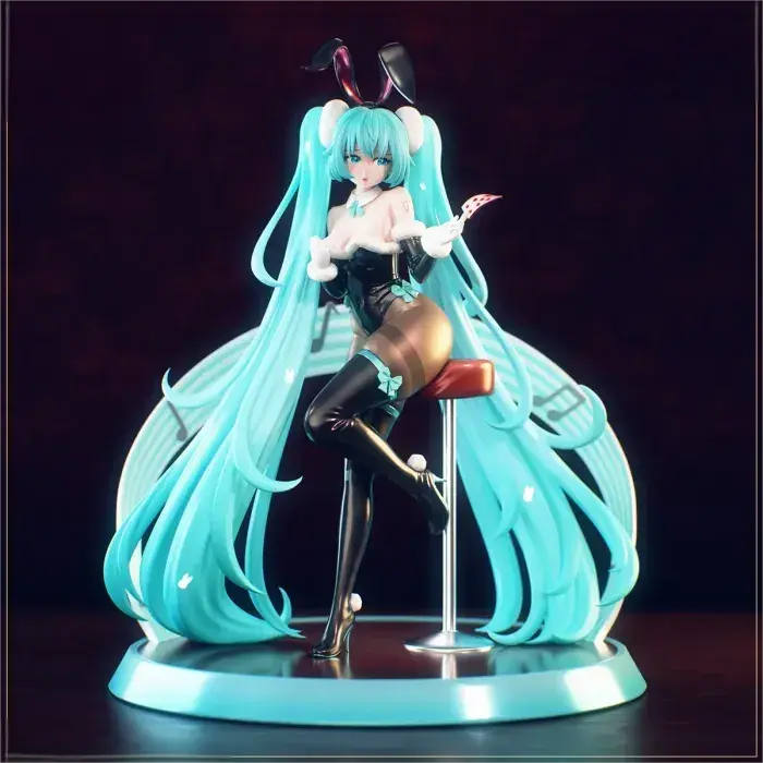 初音未来-兔女郎女荷官造型3D打印模型