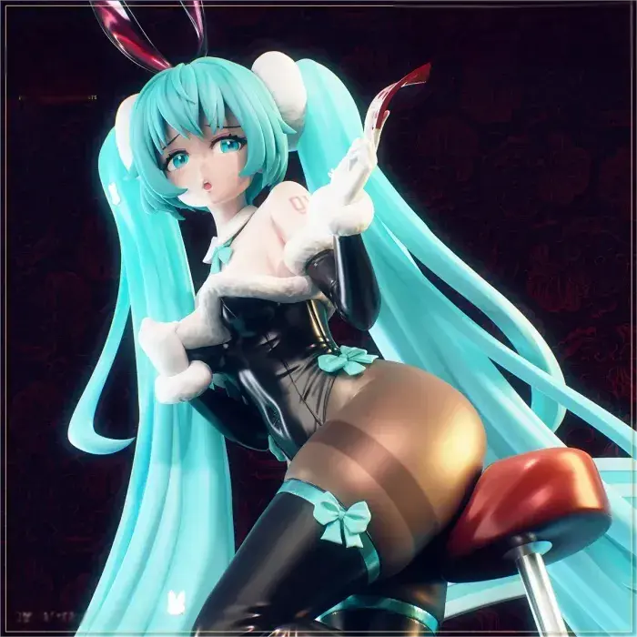 初音未来-兔女郎女荷官造型3D打印模型