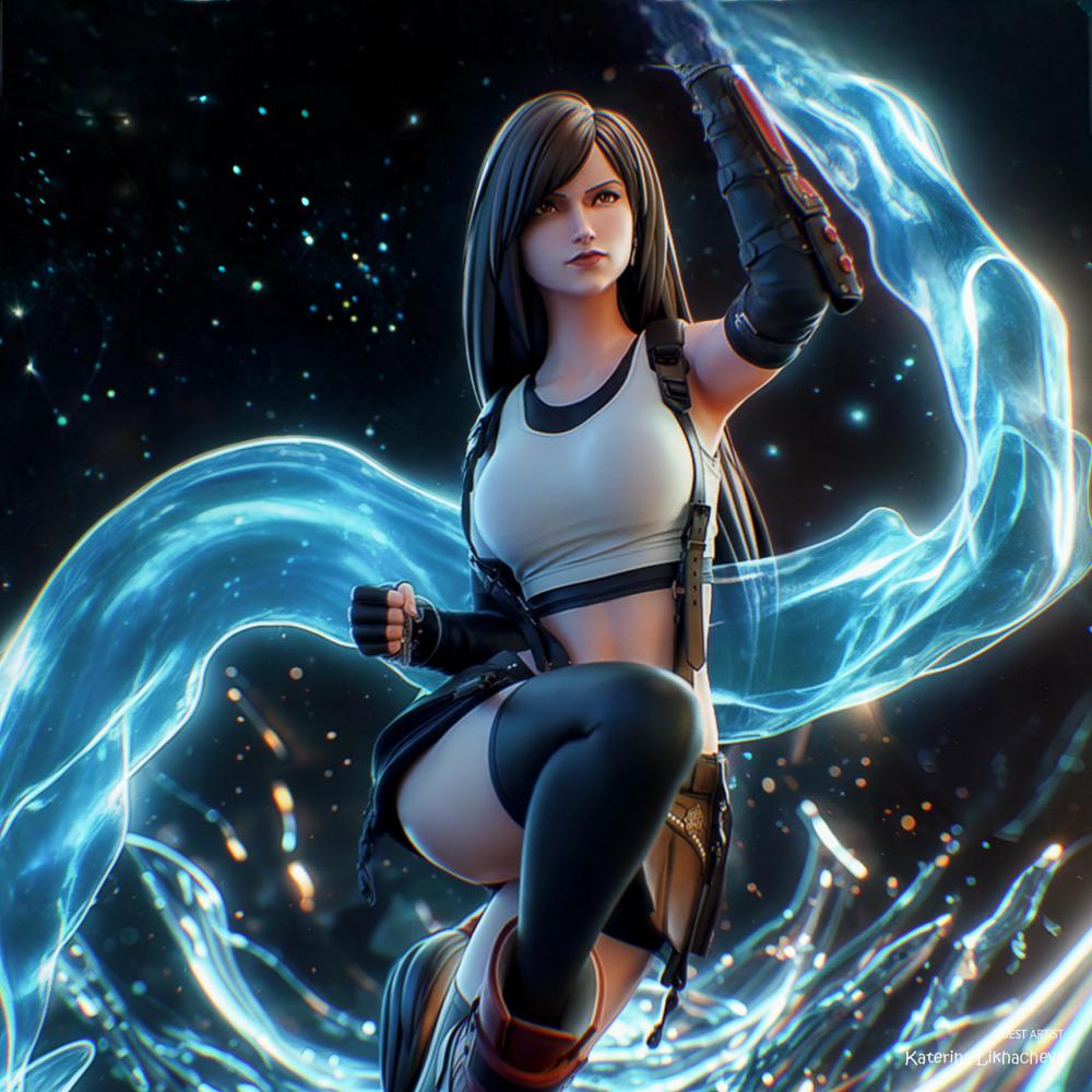 《最终幻想 VII》蒂法·洛克哈特3D打印模型