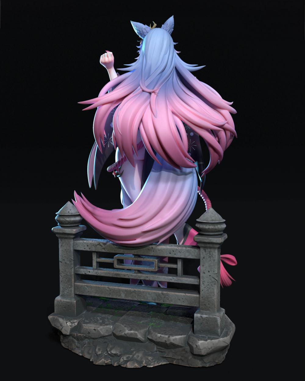 Vtuber虚拟UP主播樱花狼灵3D打印模型