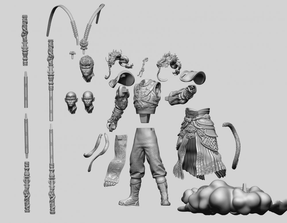黑神话悟空 Wukong 大圣套装3D打印模型