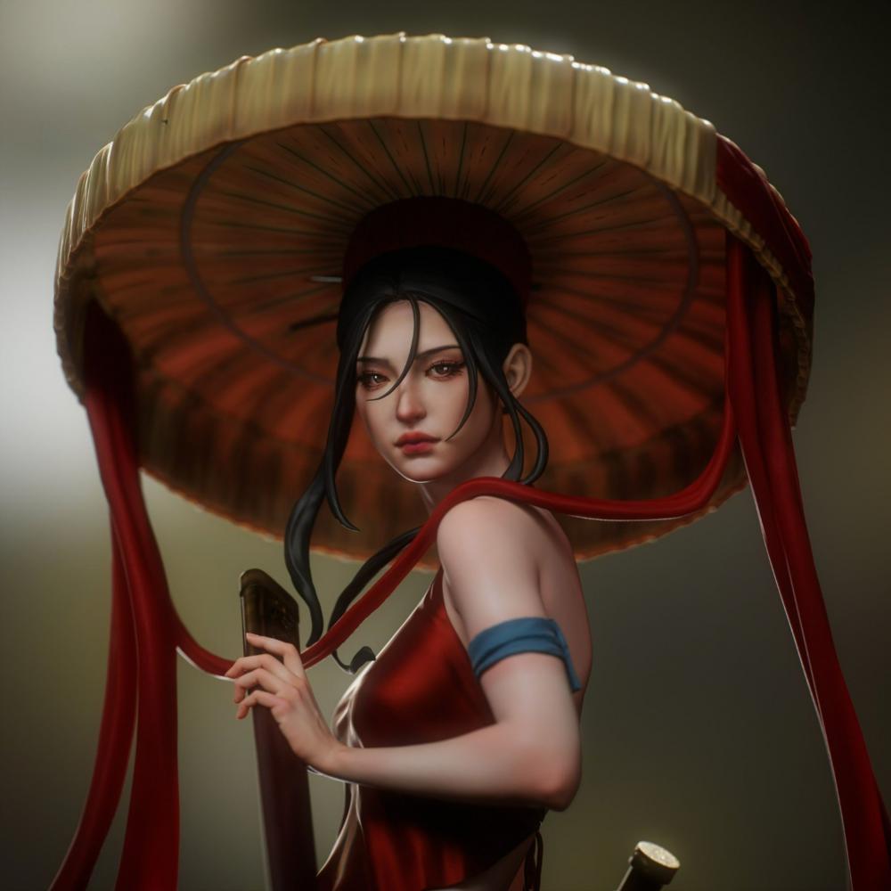 越南女剑客3D打印模型
