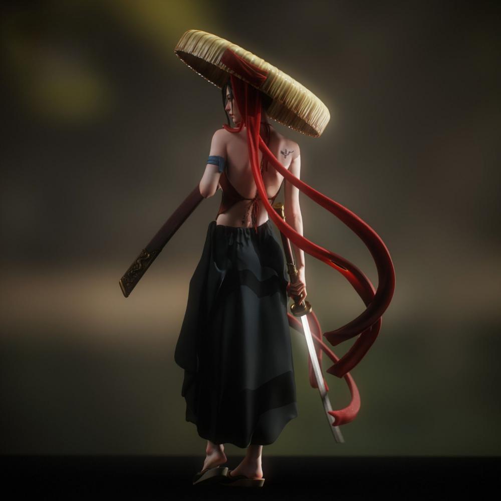 越南女剑客3D打印模型