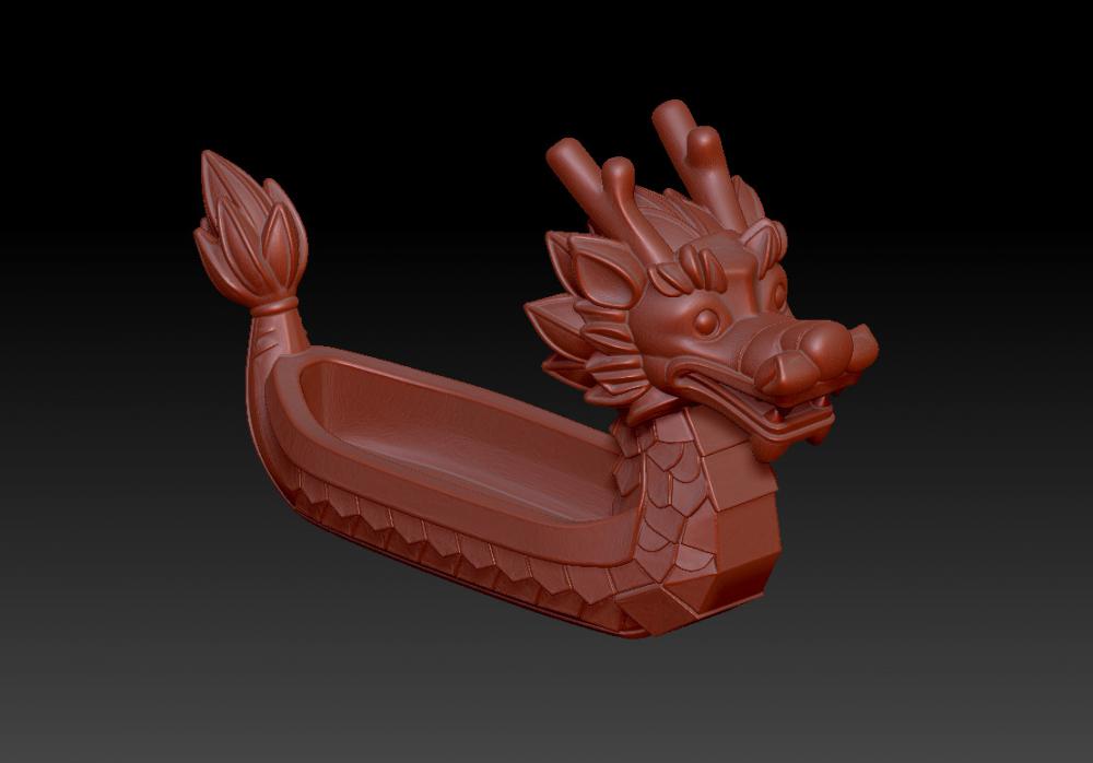 可爱小龙舟无桨(帶浆)3D打印模型
