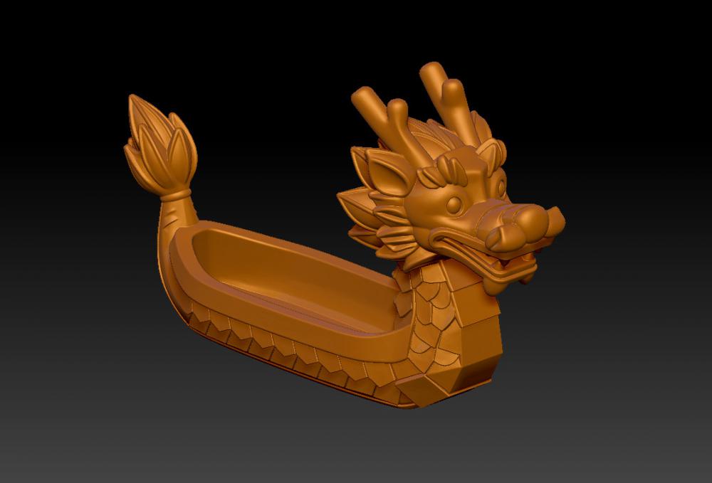 可爱小龙舟无桨(帶浆)3D打印模型