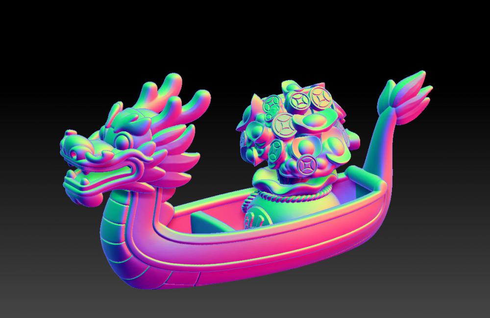 龙舟+发财粽343D打印模型