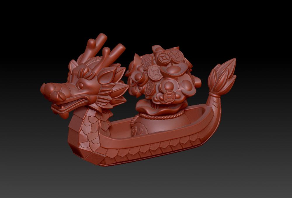 龙舟+发财粽123D打印模型