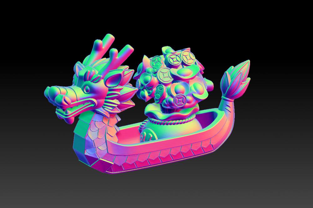 龙舟+发财粽123D打印模型