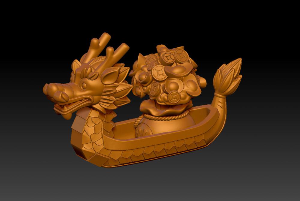 龙舟+发财粽123D打印模型