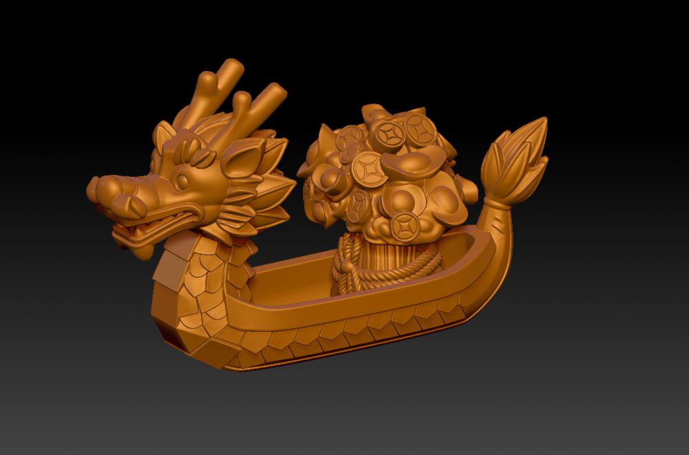 龙舟+发财粽123D打印模型