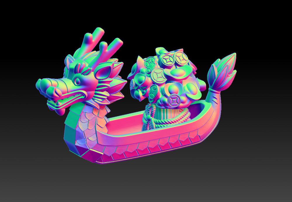 龙舟+发财粽123D打印模型