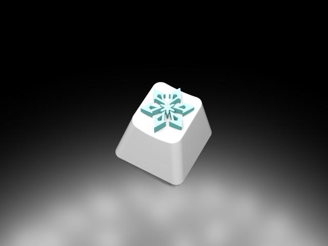 原神中的冰元素键帽3D打印模型